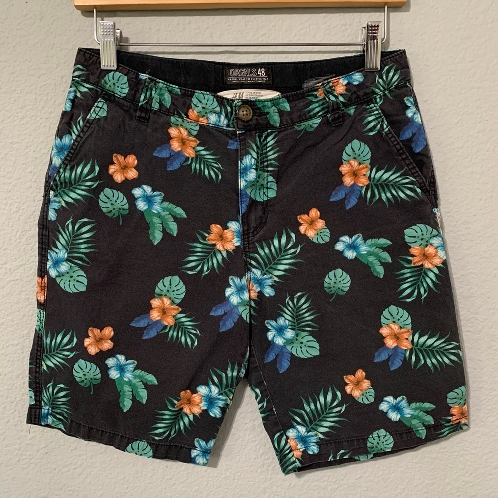 H&M Big Boy Floral Print‎ Summer Casual Shorts Size 12-13Y 100% Cotton